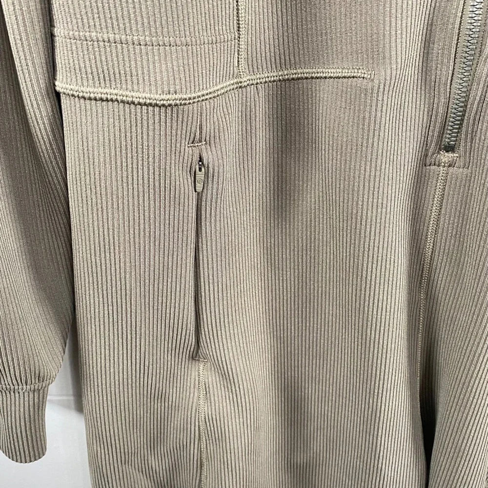 Lululemon Womens Ribbed Softstreme Long Sleeve Romper 4 Green Athleisure Comfy - Picture 3 of 13